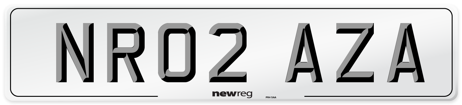 NR02 AZA Number Plate from New Reg